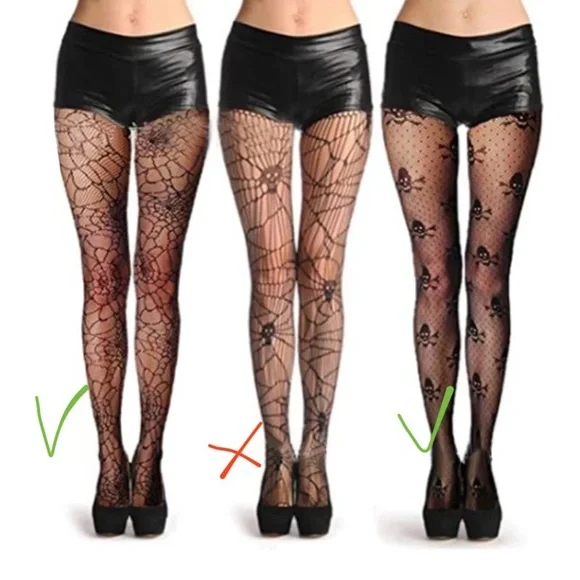 Graphic Diamond Fishnet Sheer Soft Nylon Women’s Pantyhose Stretchy Black Tights - Picture 9 of 17